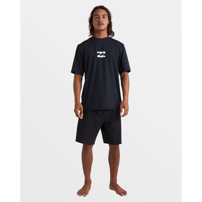 Lycra-Para-Hombre-Manga-Corta-All-Day-Wave-Negro-Billabong