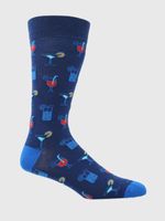 Media-Para-Hombre-Algodon-Elastano-Cocktail-Azul-Hushpuppies