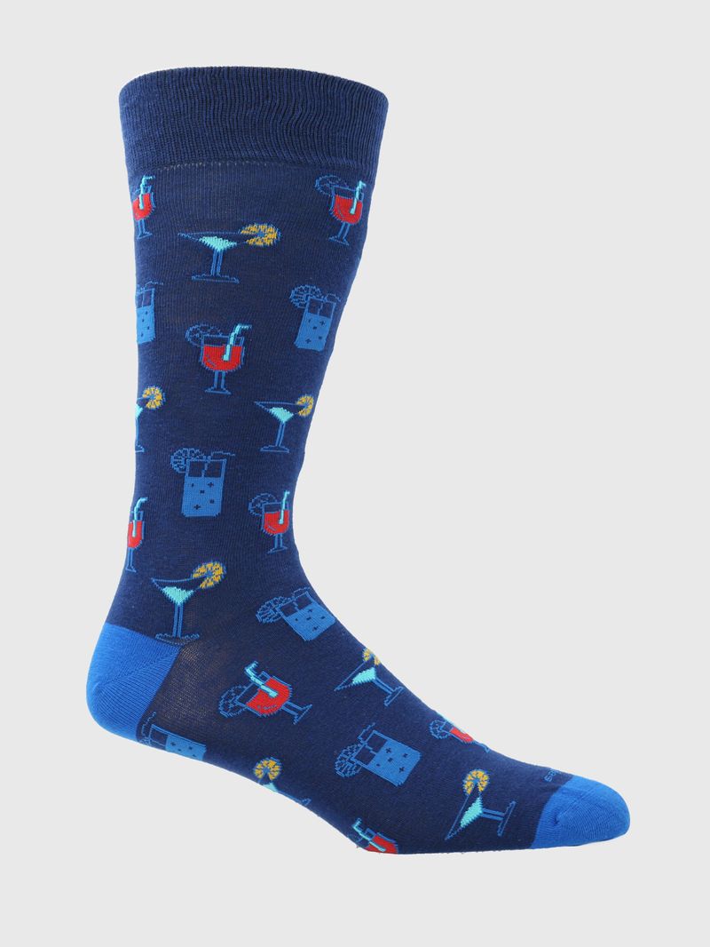 Media-Para-Hombre-Algodon-Elastano-Cocktail-Azul-Hushpuppies