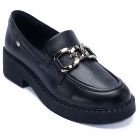 MOCASÍN PARA MUJER CUERO ALINA II NEGRO HUSH PUPPIES