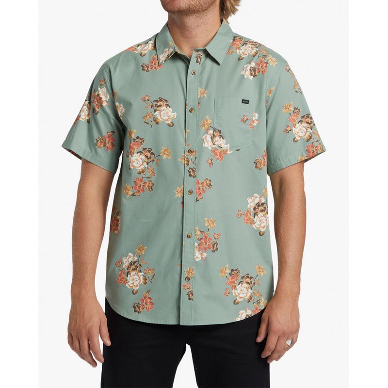 Camisa-Para-Hombre-Manga-Corta-Sundays-Mini-Ss-Verde-Billabong