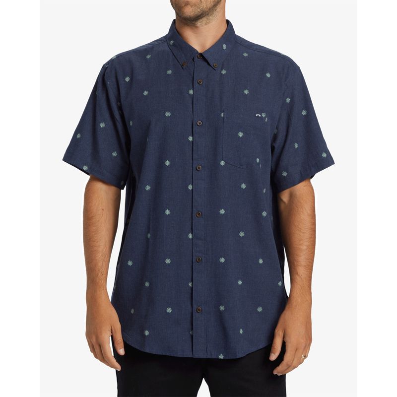 Camisa-Para-Hombre-Manga-Corta-All-Day-Jacquard-Azul-Billabong