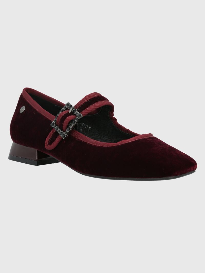 Zapato-Para-Mujer-Velvet-Hally-Burgundy-Hush-Puppies