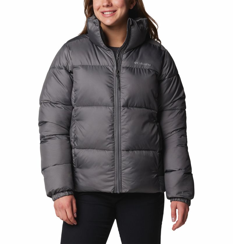 Casaca-Para-Mujer-Sintetica-Cierre-Completo-Puffect™-II-Gris-Columbia