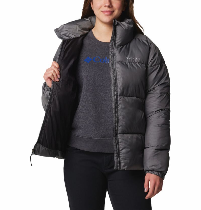 Casaca-Para-Mujer-Sintetica-Cierre-Completo-Puffect™-II-Gris-Columbia
