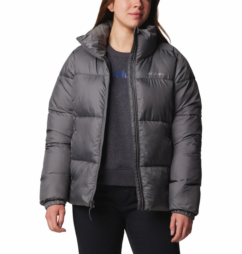 Casaca-Para-Mujer-Sintetica-Cierre-Completo-Puffect™-II-Gris-Columbia