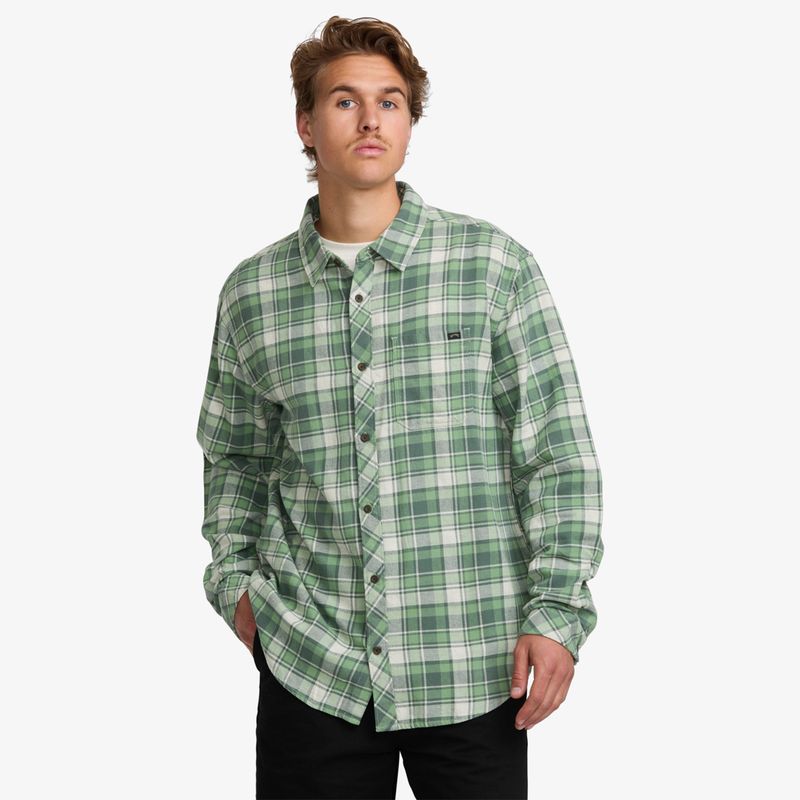 Camisa-Para-Hombre-Manga-Larga-Coastline-Flannel-Verde-Billabong