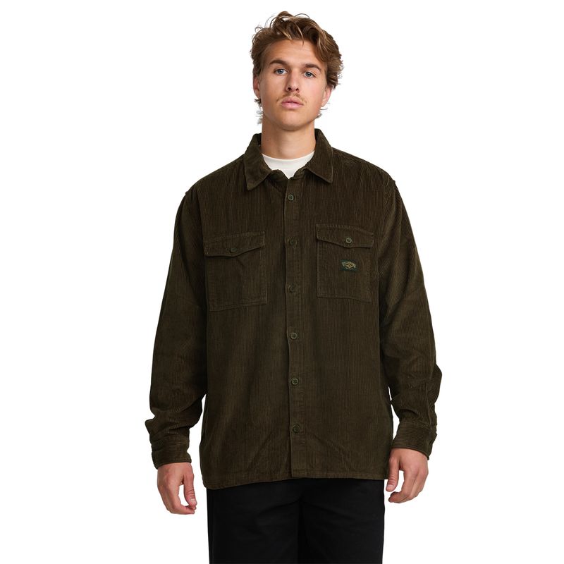 Camisa-Para-Hombre-Manga-Larga-Bong-Days-Marron-Billabong
