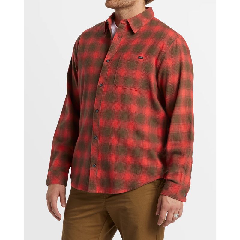 Camisa-Manga-Larga-Para-Hombre-Coastline-Flannel-Rojo-Billabong