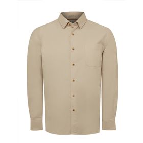 Camisa Manga Larga Para Hombre Algodón Orgánico Anzio Café Rockford