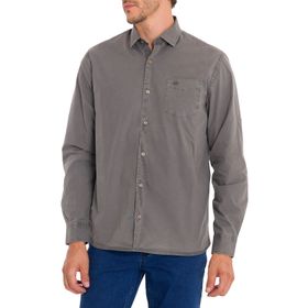 Camisa Manga Larga Para Hombre Algodón Orgánico Leeds Gris Rockford