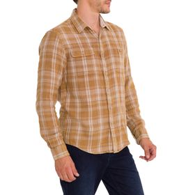 Camisa Manga Larga Para Hombre Algodón Orgánico Bradford Beige/Crudo Rockford