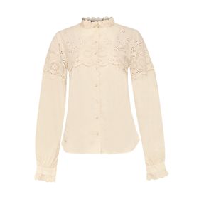 BLUSA MANGA LARGA PARA MUJER ALGODÓN ORGÁNICO LHOTSE BEIGE/CRUDO ROCKFORD