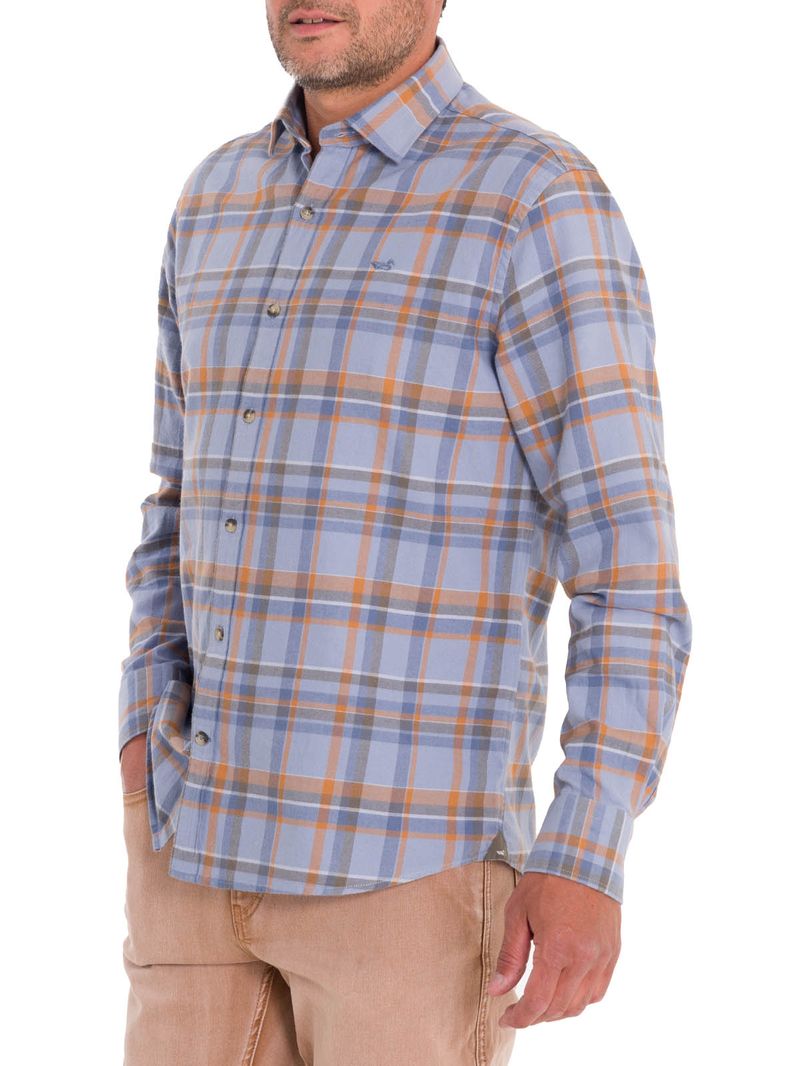 Camisa-Manga-Larga-Para-Hombre-Algodon-Organico-Flannel-Multicolor-Rockford
