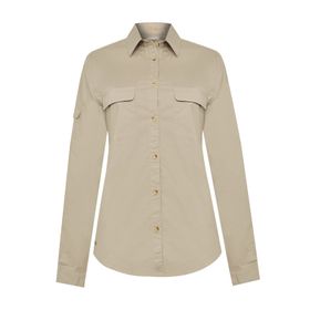 BLUSA MANGA LARGA PARA MUJER ALGODÓN ORGÁNICO COOP BEIGE/CRUDO ROCKFORD