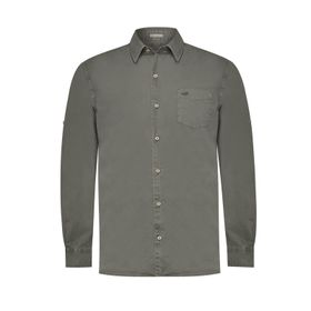 Camisa Manga Larga Para Hombre Algodón Orgánico Leeds Gris Rockford
