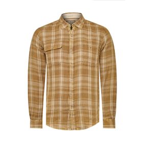 Camisa Manga Larga Para Hombre Algodón Orgánico Bradford Beige/Crudo Rockford