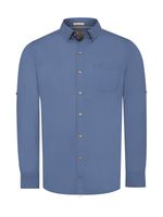Camisa-Manga-Larga-Para-Hombre-Algodon-Organico-Galiton-Azul-Rockford