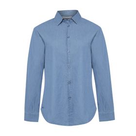 BLUSA MANGA LARGA PARA MUJER ALGODÓN ORGÁNICO MAKALU AZUL ROCKFORD