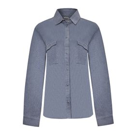 BLUSA MANGA LARGA PARA MUJER ALGODÓN ORGÁNICO MANASLU AZUL ROCKFORD