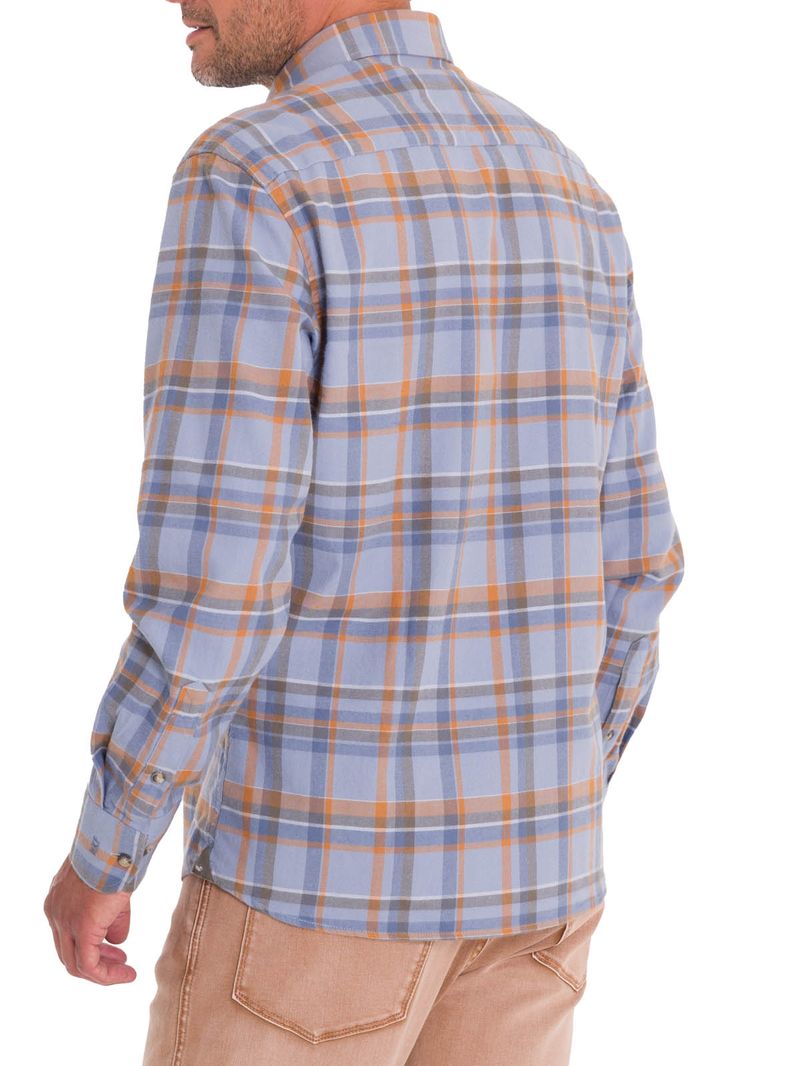 Camisa-Manga-Larga-Para-Hombre-Algodon-Organico-Flannel-Multicolor-Rockford