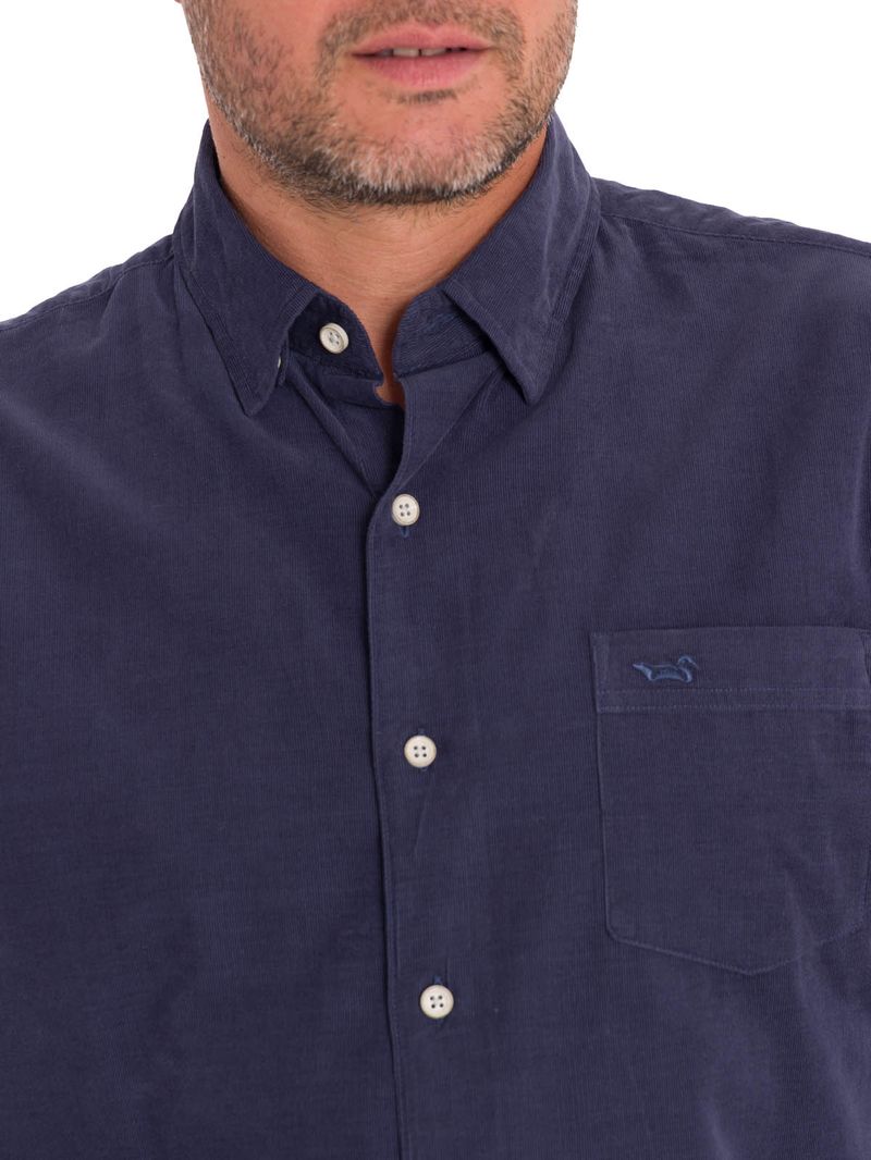 Camisa-Manga-Larga-Para-Hombre-Algodon-Organico-Corduroy-Azul-Rockford