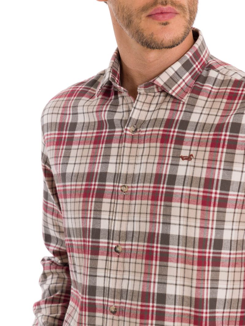 Camisa-Manga-Larga-Para-Hombre-Algodon-Organico-Flannel-Multicolor-Rockford