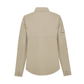 BLUSA MANGA LARGA PARA MUJER ALGODÓN ORGÁNICO COOP BEIGE/CRUDO ROCKFORD