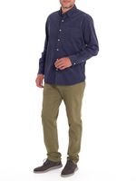 Camisa-Manga-Larga-Para-Hombre-Algodon-Organico-Corduroy-Azul-Rockford