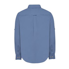 Camisa Manga Larga Para Hombre Algodón Orgánico Galiton Azul Rockford