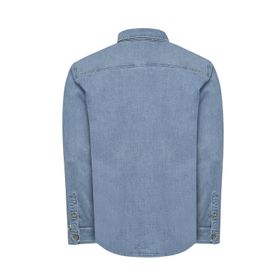 Camisa Manga Larga Para Hombre Algodón denim Azul Rockford