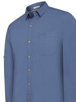 Camisa-Manga-Larga-Para-Hombre-Algodon-Organico-Galiton-Azul-Rockford