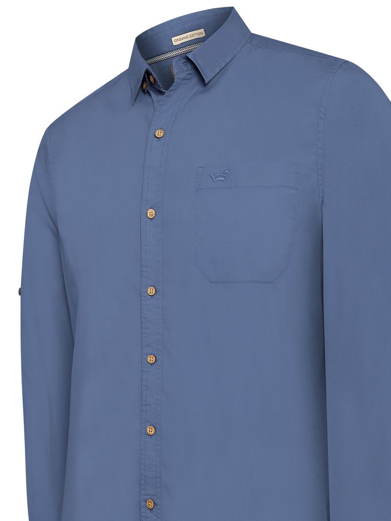 Camisa-Manga-Larga-Para-Hombre-Algodon-Organico-Galiton-Azul-Rockford