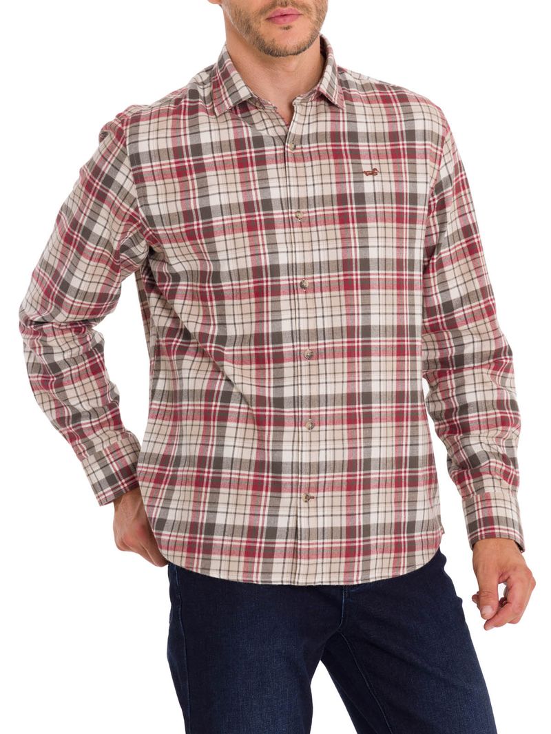 Camisa-Manga-Larga-Para-Hombre-Algodon-Organico-Flannel-Multicolor-Rockford