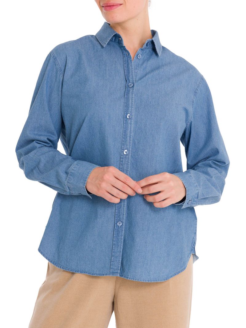 Blusa-Manga-Larga-Para-Mujer-Algodon-Organico-Makalu-Azul-Rockford