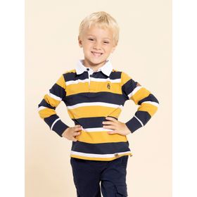 POLO MANGA LARGA PARA NIÑO ALGODÓN RECICLADO OSCAR AMARILLO HUSH PUPPIES KIDS