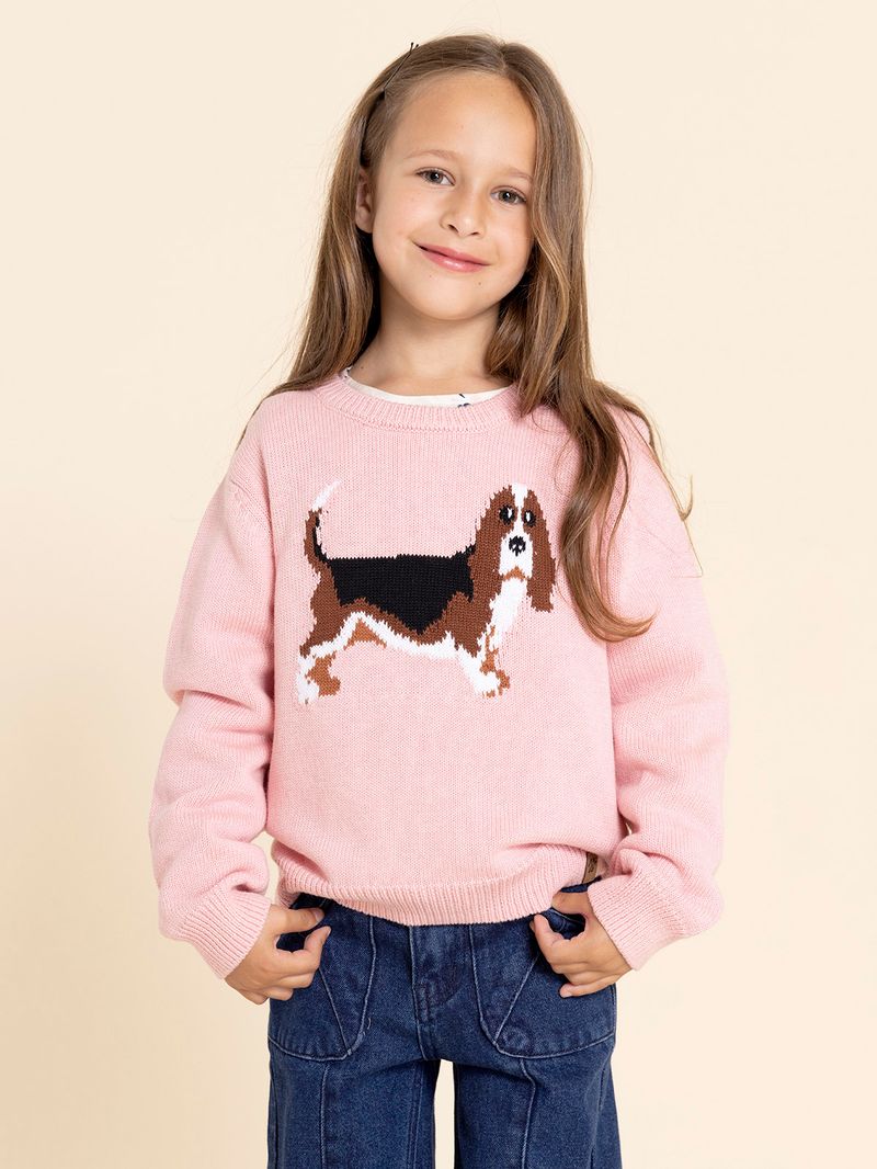 Chompa-Para-Niña-Algodon-Basset-Rosado-Hush-Puppies-Kids