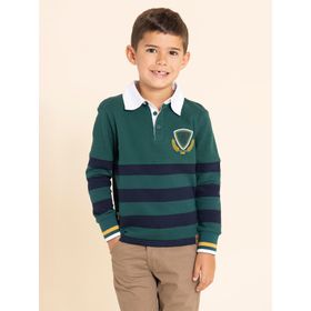POLO MANGA LARGA PARA NIÑO ALGODÓN CHESTER VERDE HUSH PUPPIES KIDS