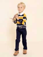 Pantalon-Para-Niño-Algodon-Belt-Azul-Hush-Puppies-Kids