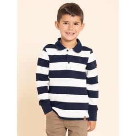POLO MANGA LARGA PARA NIÑO ALGODÓN ROGER AZUL HUSH PUPPIES KIDS