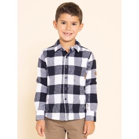 CAMISA PARA NIÑO ALGODÓN FRANELA TOBBY AZUL HUSH PUPPIES KIDS