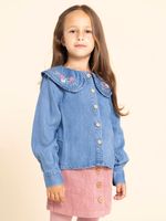 Blusa-Para-Niña-Algodon-Tencel-Matilda-denim-Oscuro-Hush-Puppies-Kids