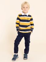 Polo-Manga-Larga-Para-Niño-Algodon-Reciclado-Oscar-Amarillo-Hush-Puppies-Kids