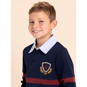 POLO MANGA LARGA PARA NIÑO ALGODÓN CHESTER NAVY HUSH PUPPIES KIDS