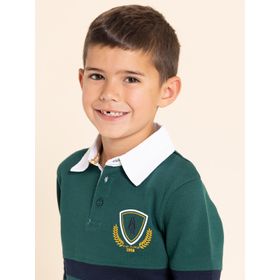 POLO MANGA LARGA PARA NIÑO ALGODÓN CHESTER VERDE HUSH PUPPIES KIDS
