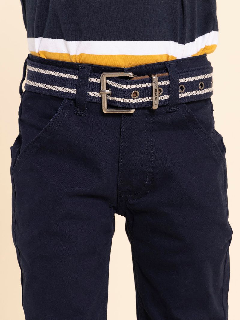 Pantalon-Para-Niño-Algodon-Belt-Azul-Hush-Puppies-Kids