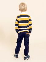 Polo-Manga-Larga-Para-Niño-Algodon-Reciclado-Oscar-Amarillo-Hush-Puppies-Kids