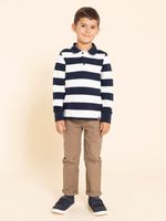 Polo-Manga-Larga-Para-Niño-Algodon-Roger-Azul-Hush-Puppies-Kids