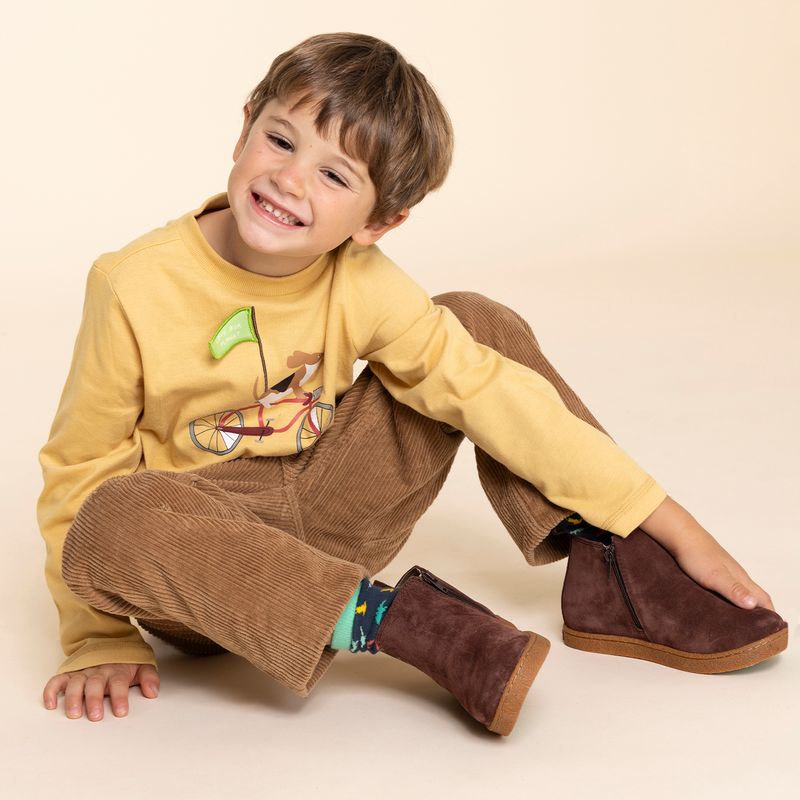 Botin-Para-Niño-Gamuza-Piombino-Marron-Hush-Puppies