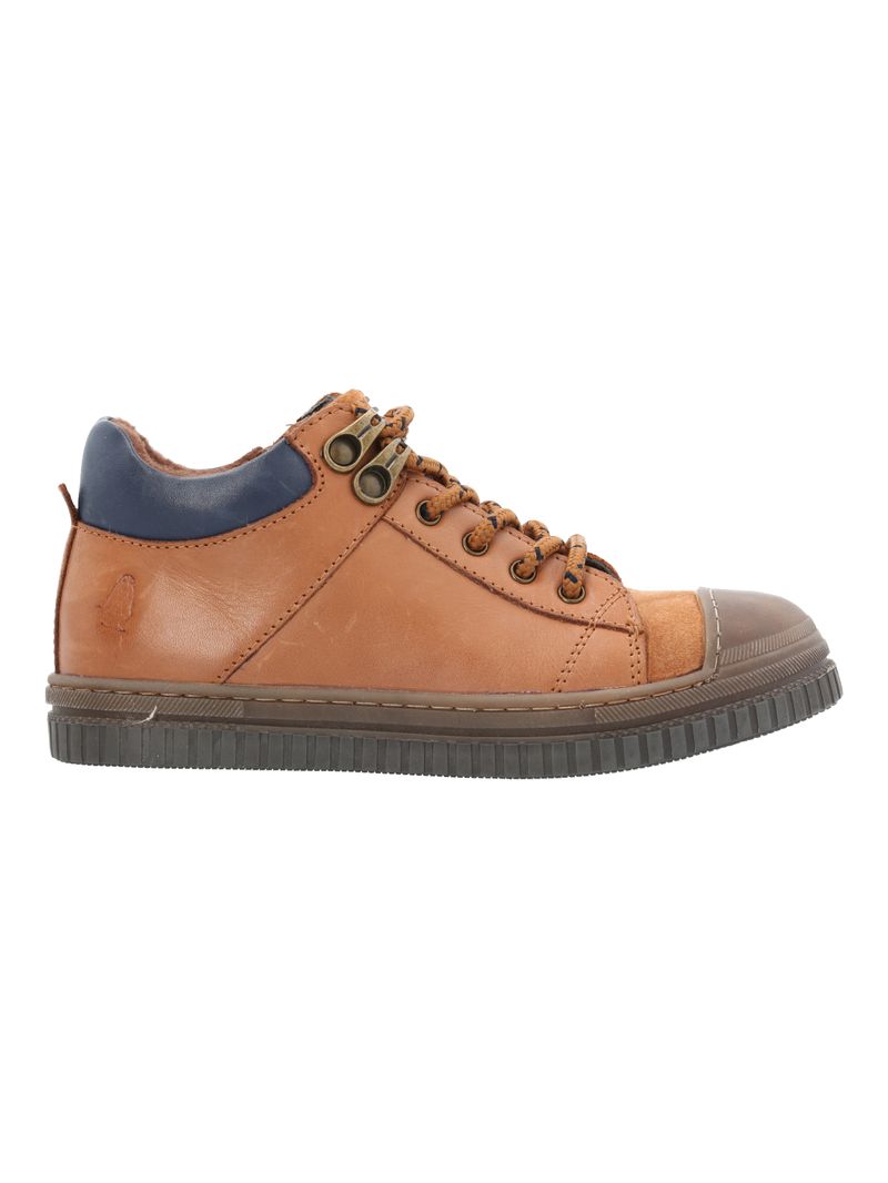 Zapatilla-Para-Niño-Cuero-Waco-Marron-Hush-Puppies